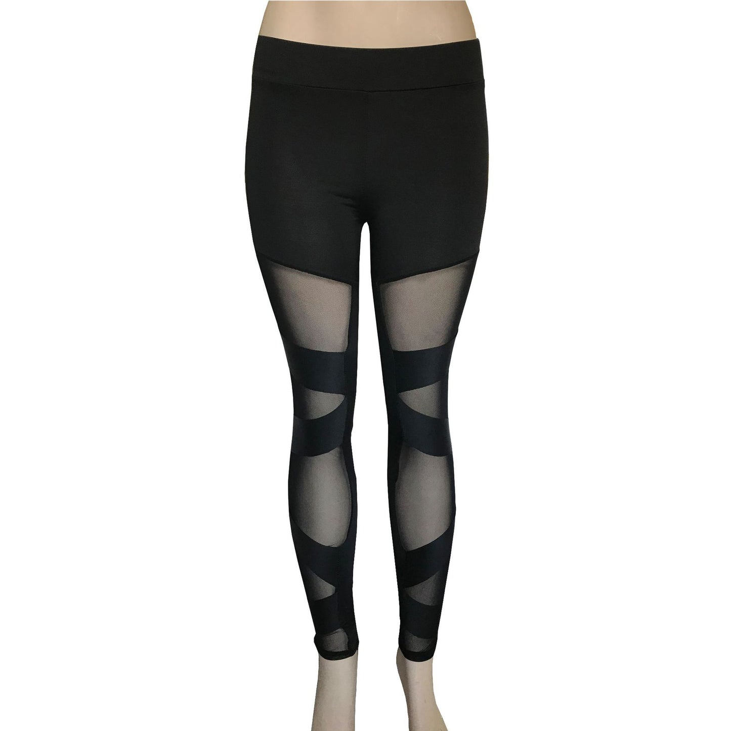 Long-term Mesh Cross Binding Elastic Stitching Leggings