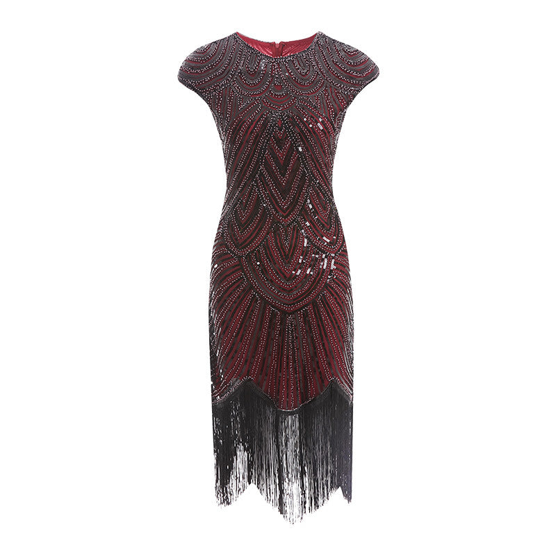 Beautiful Tassel Woven Sequins Dress Vintage Skirts