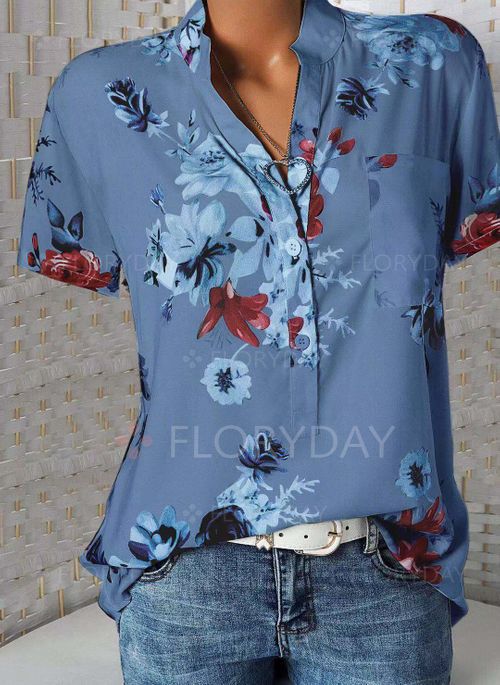 Fashion Printed Sleeve Shirt Colors Yards Blouses