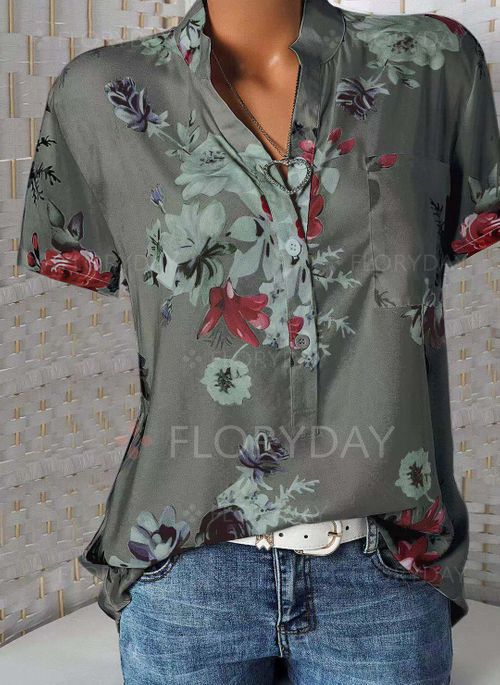 Fashion Printed Sleeve Shirt Colors Yards Blouses