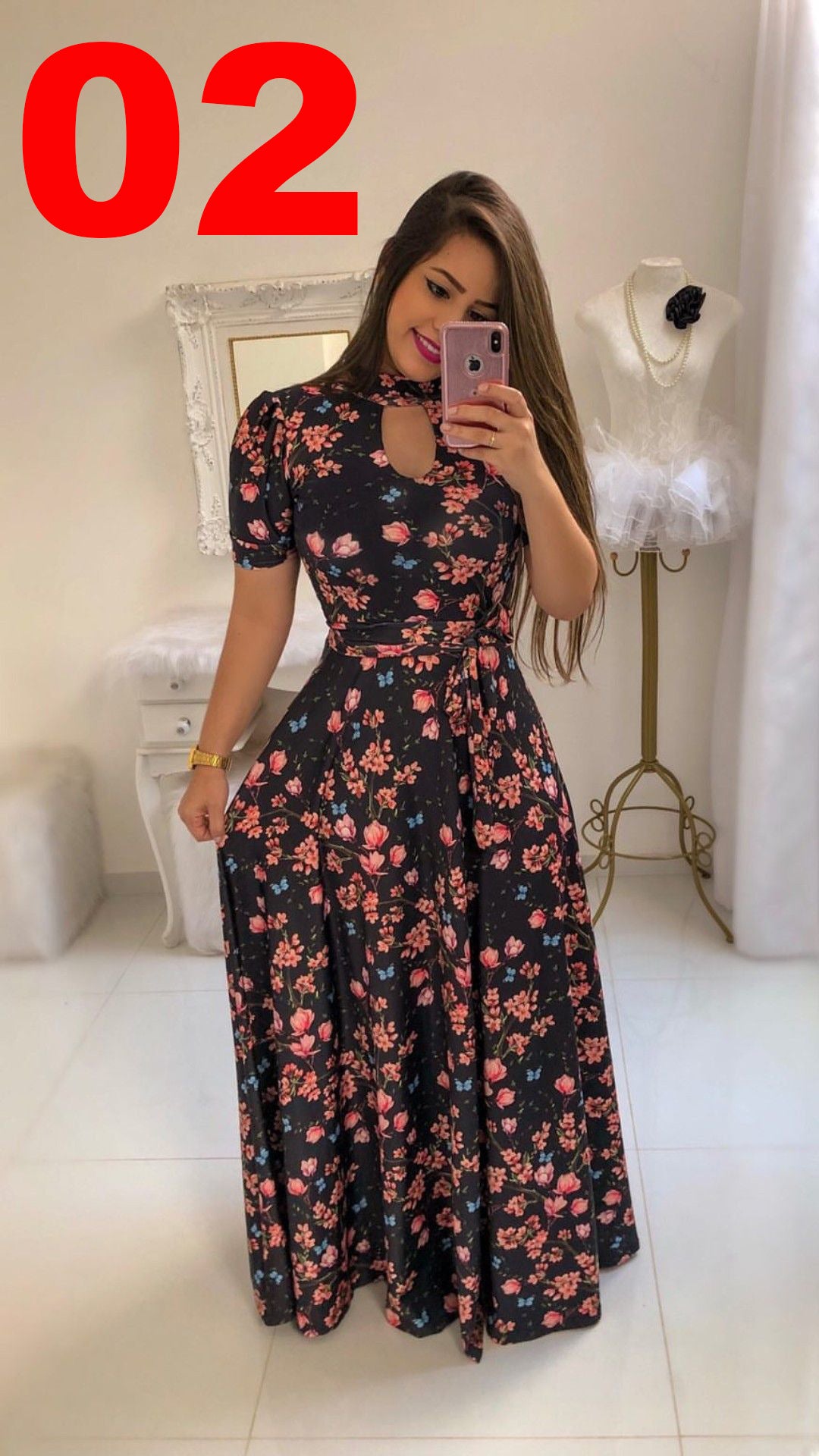 Sexy Fashion Digital Printing Large Swing Dresses