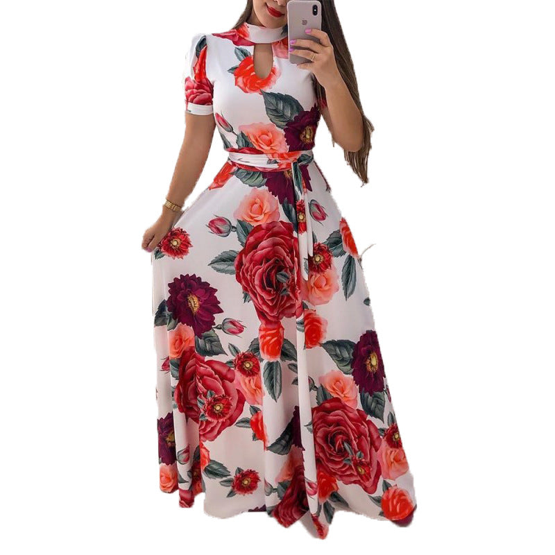 Sexy Fashion Digital Printing Large Swing Dresses