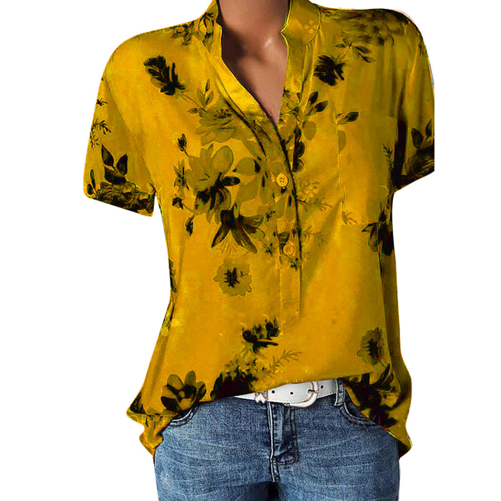 Fashion Printed Sleeve Shirt Colors Yards Blouses