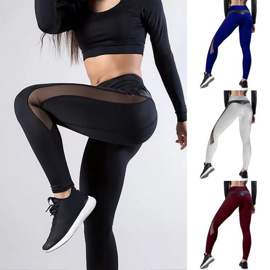 Women's Sexy Mesh Stitching Hip Lifting Yoga Leggings