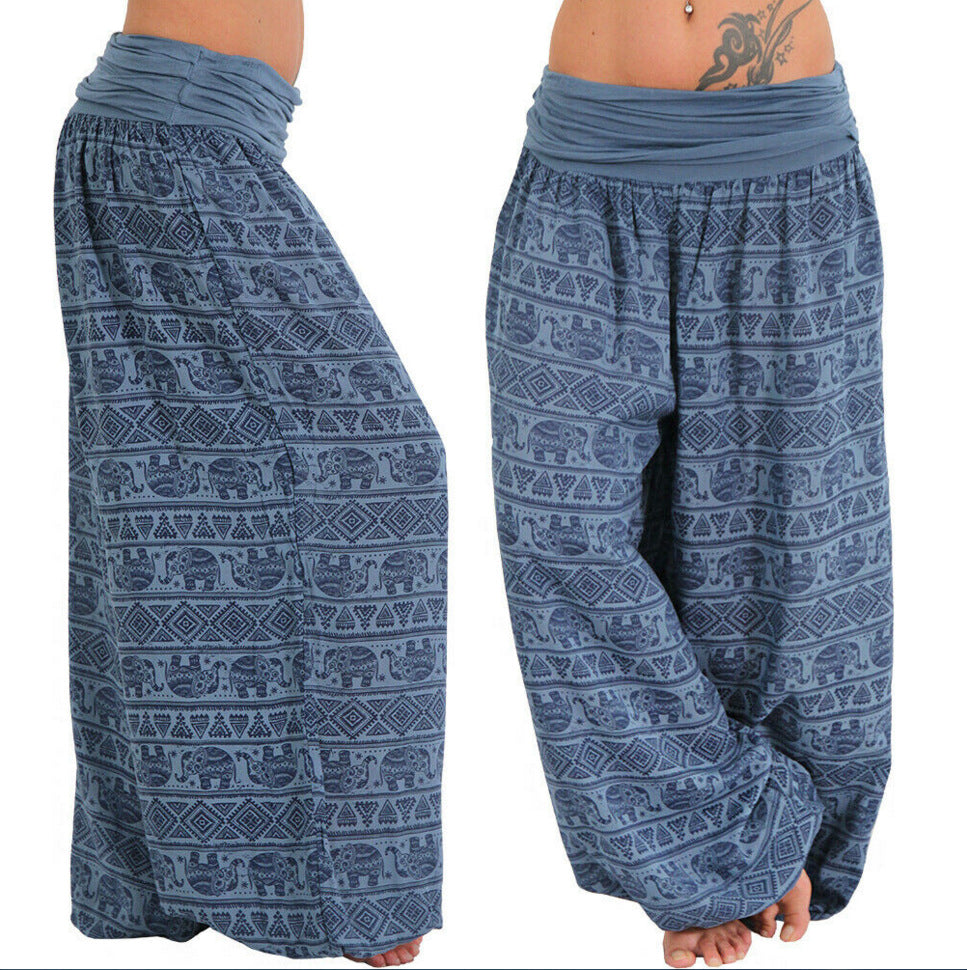 Women's Loose Printed Wide-leg Casual Slacks Pants