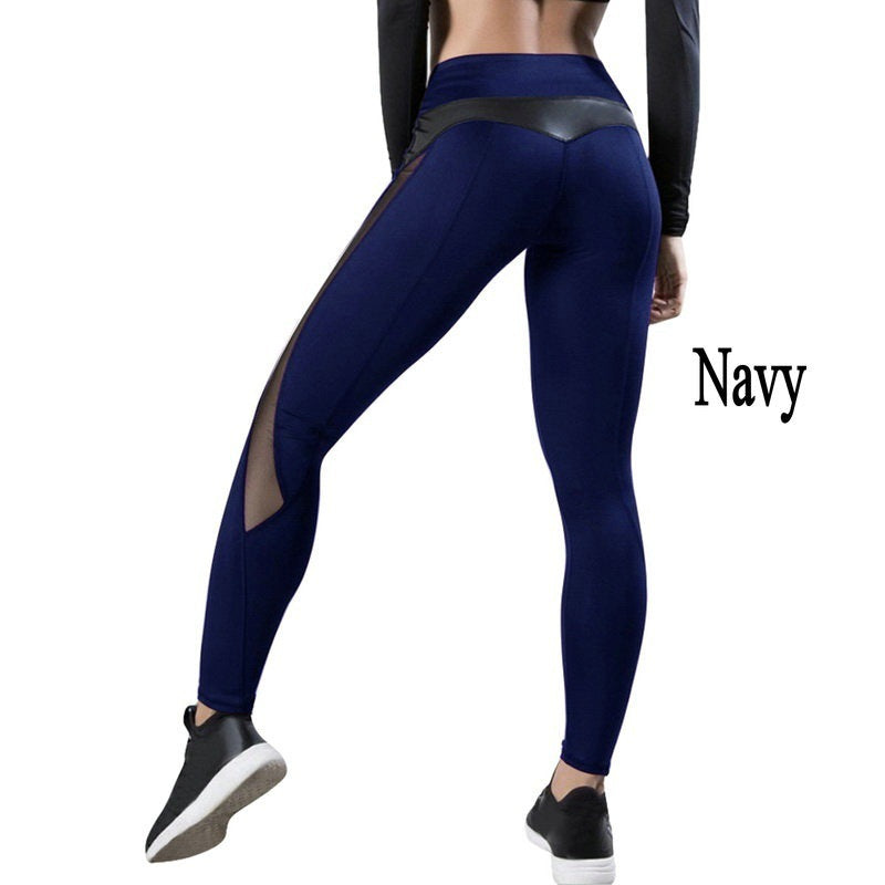 Women's Sexy Mesh Stitching Hip Lifting Yoga Leggings