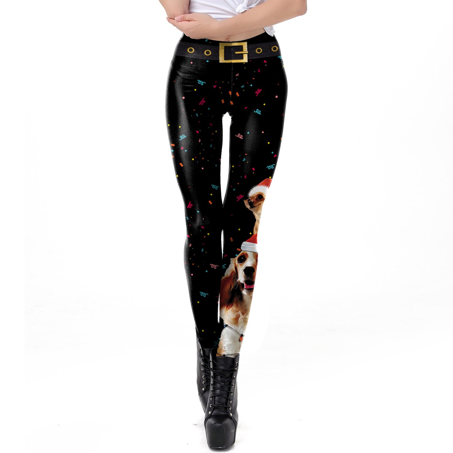 Women's Christmas Sexy Digital Printed Tapered Leggings