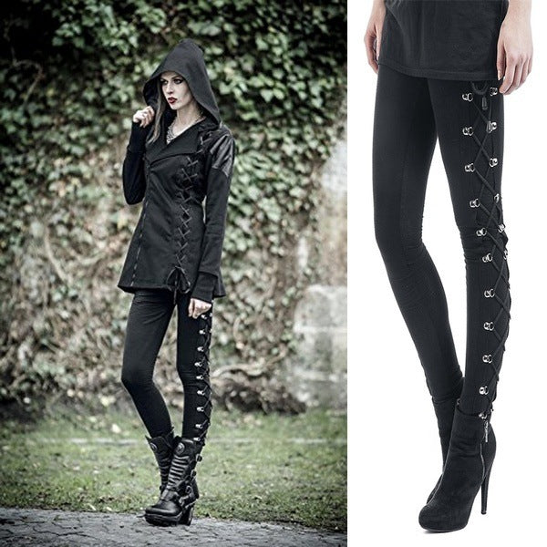 Gothic Punk Hip Lifting High-waisted Trousers Leggings