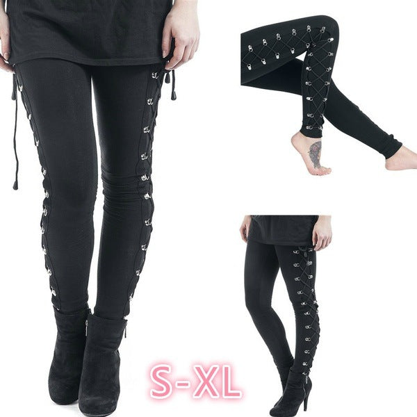 Gothic Punk Hip Lifting High-waisted Trousers Leggings