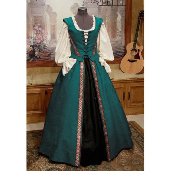 Medieval Renaissance Style Cinched Large Swing Dresses