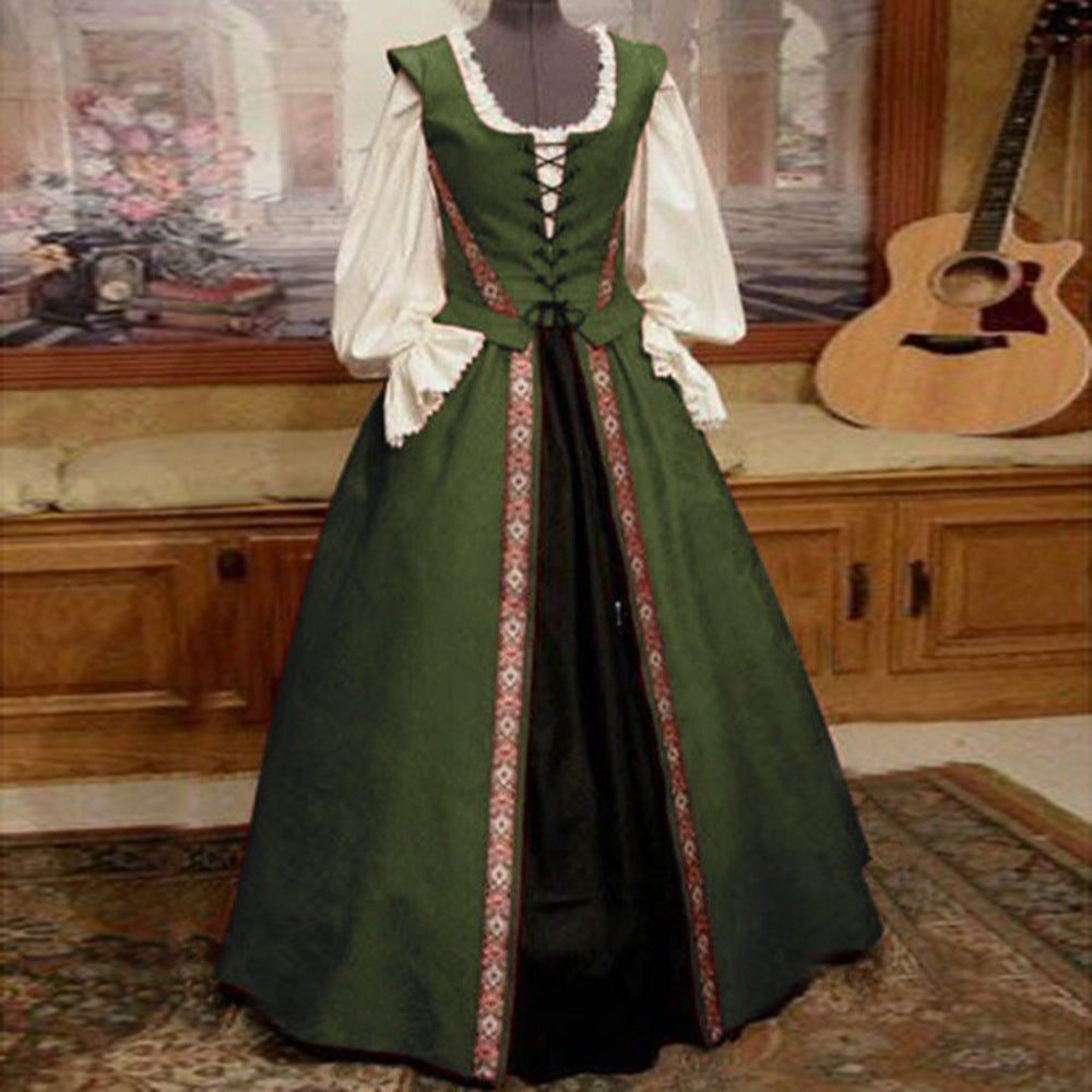 Medieval Renaissance Style Cinched Large Swing Dresses