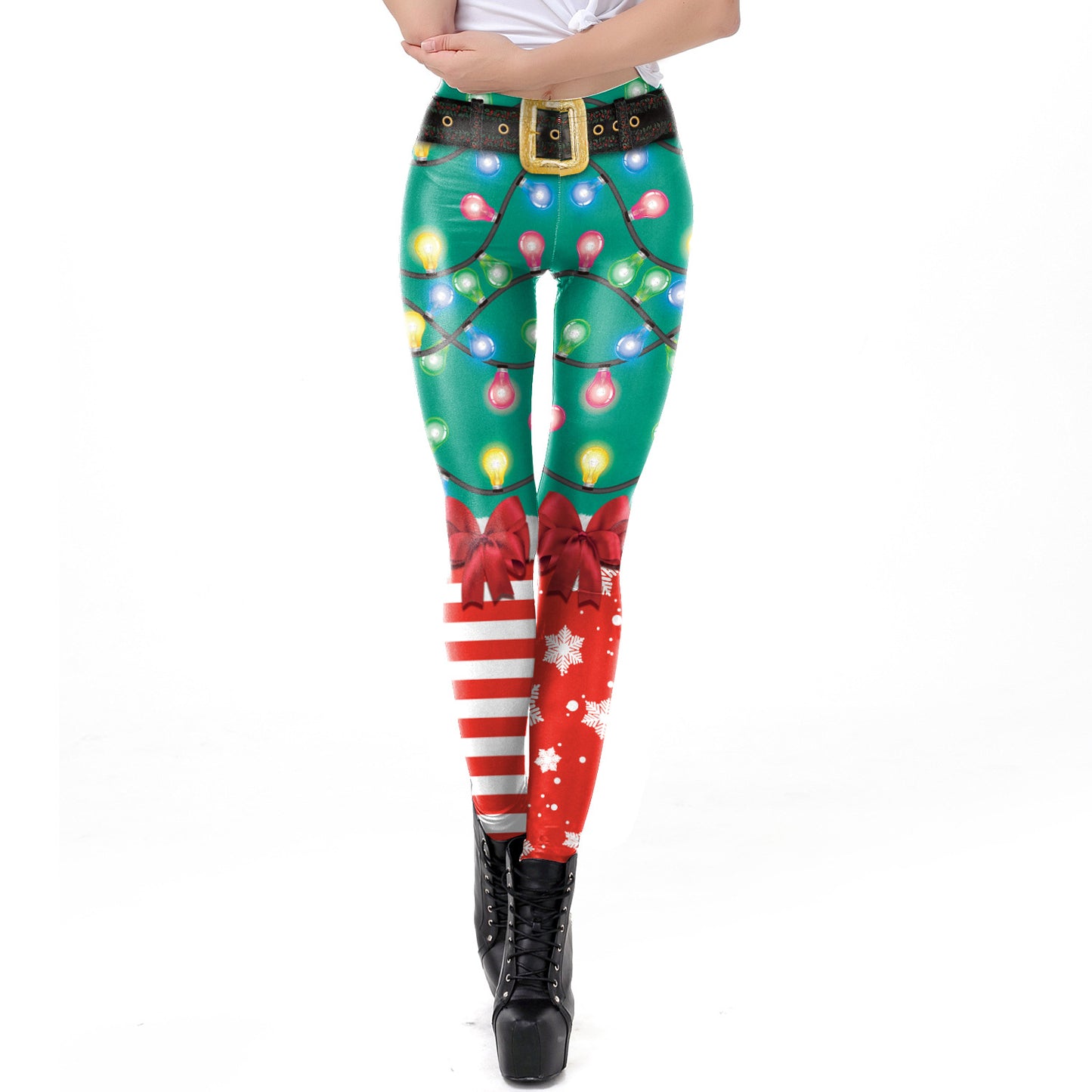 Women's Christmas Sexy Digital Printed Tapered Leggings