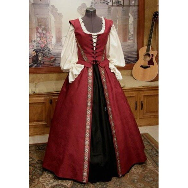 Medieval Renaissance Style Cinched Large Swing Dresses