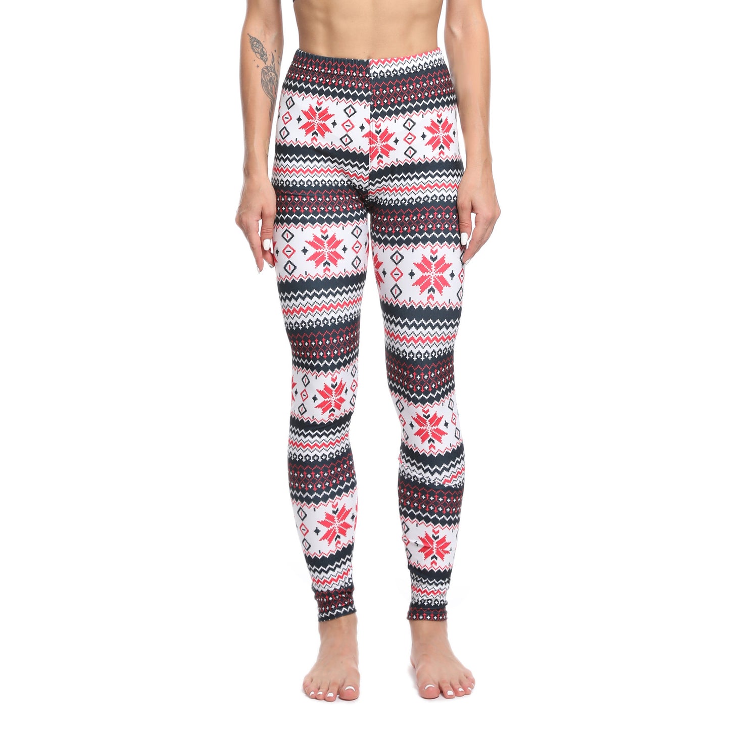 Christmas Holiday Printed Cropped Fitness Sports Pants