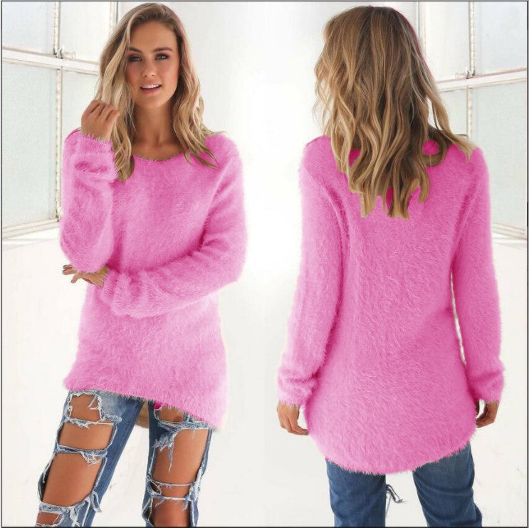 Women's Fashion Solid Color Long Sleeve Sweaters