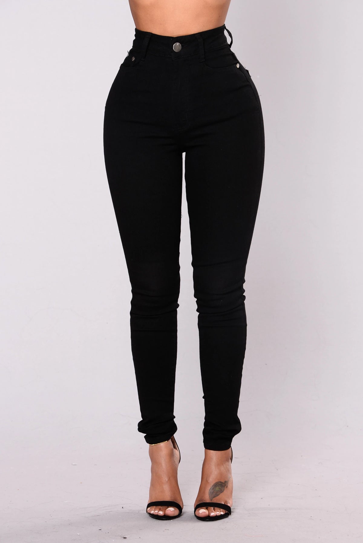 High Waist Stretch Hip Denim Skinny Pants