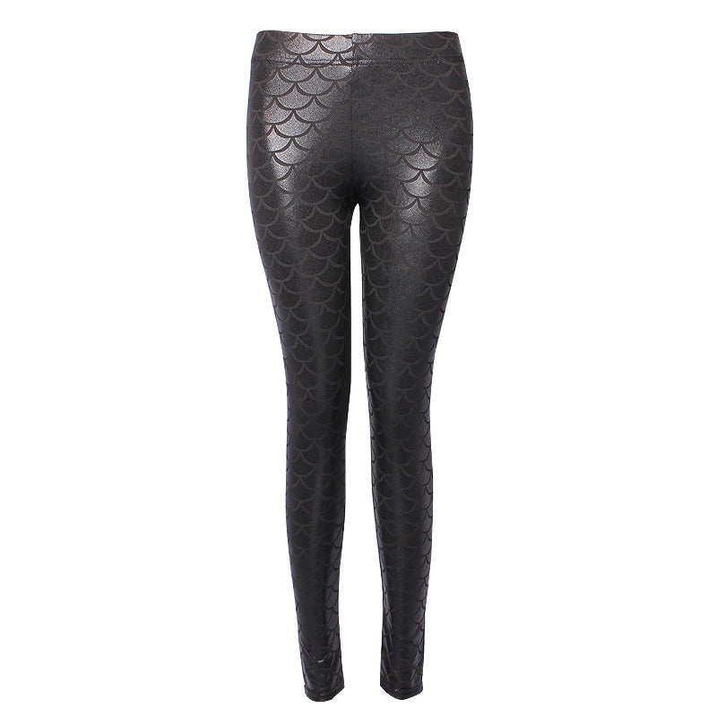 Women's Faux Leather Cropped Ice Silk High Legging