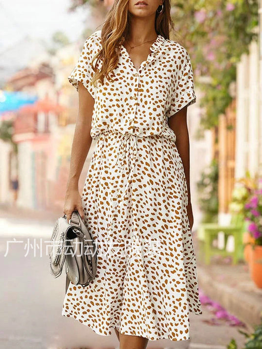 Women's Fashion Wear Summer Dot Printed Sleeve Shorts