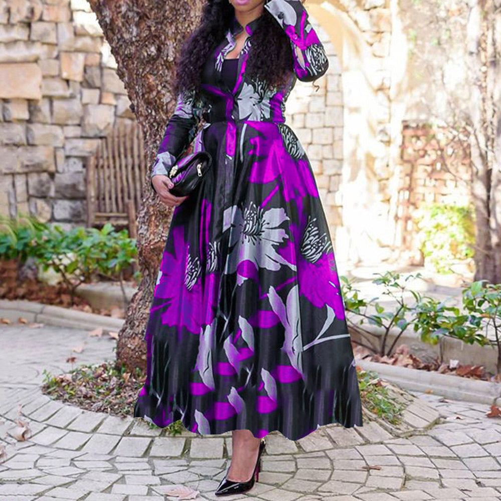 Women's Printed Wear Wide Hem Dress Dresses