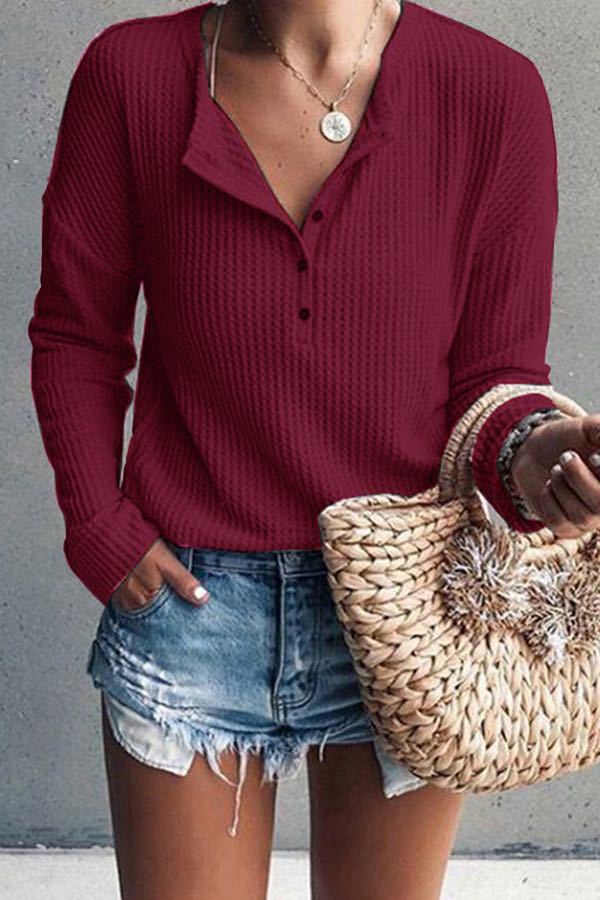 Women's Round Neck Tube Long Sleeve Solid Color Tops