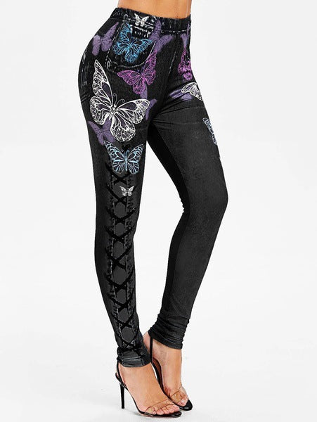 Women's Cool Butterfly Print Sports Breathable Leggings