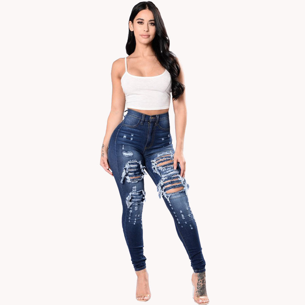 Women's Ripped Denim Skinny Trousers Special Offer Jeans