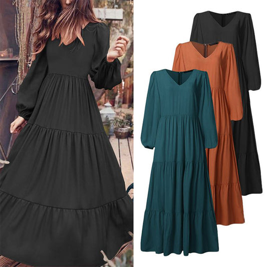 Women's High-end Autumn Street Elegant Big Hem Dresses