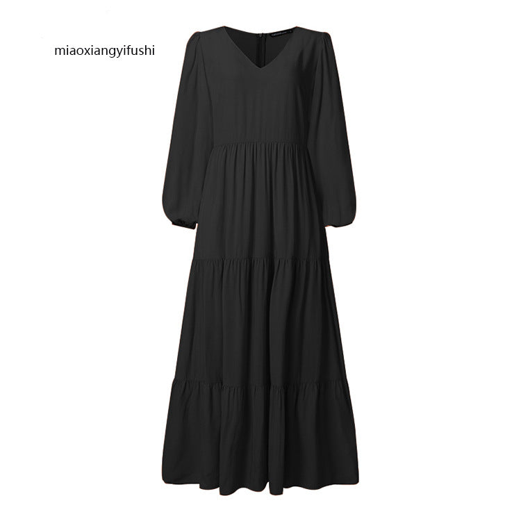 Women's High-end Autumn Street Elegant Big Hem Dresses