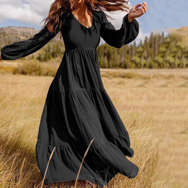 Women's High-end Autumn Street Elegant Big Hem Dresses