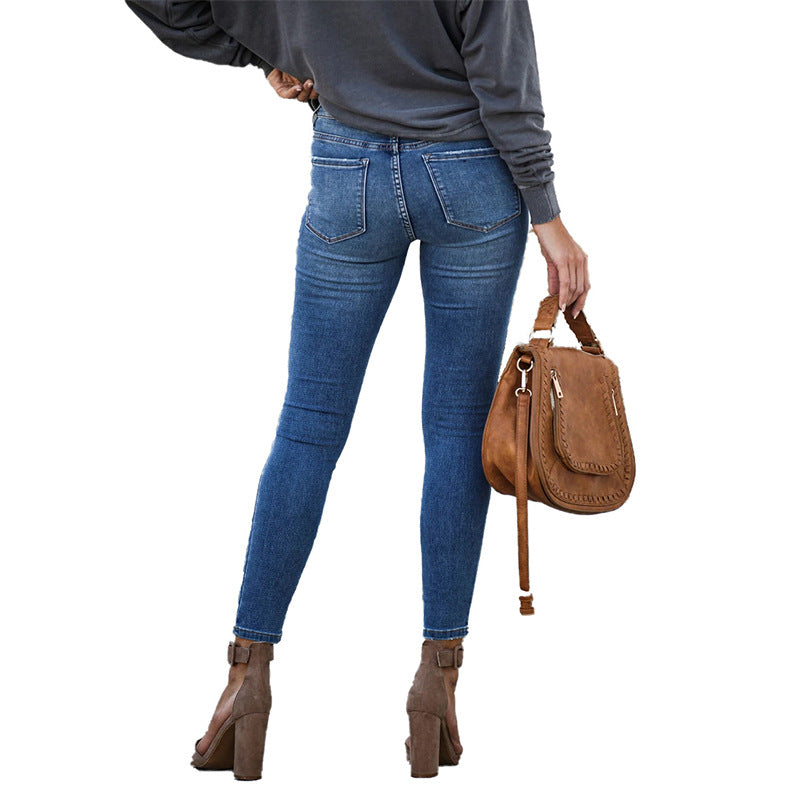 Women's Glamorous Slouchy Elastic Slim Fit Jeans