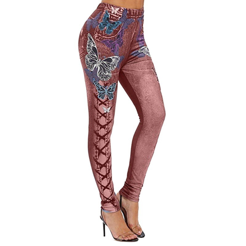 Women's Cool Butterfly Print Sports Breathable Leggings