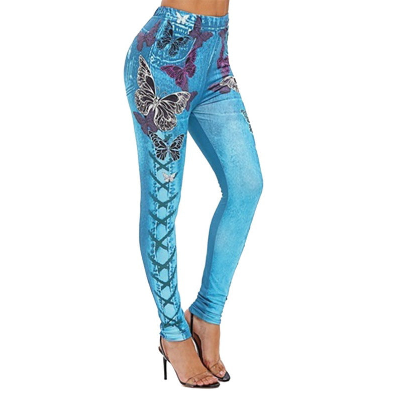 Women's Cool Butterfly Print Sports Breathable Leggings