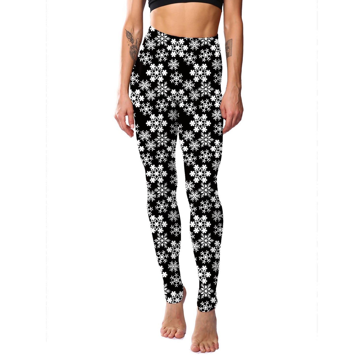 Christmas Holiday Printed Cropped Fitness Sports Pants