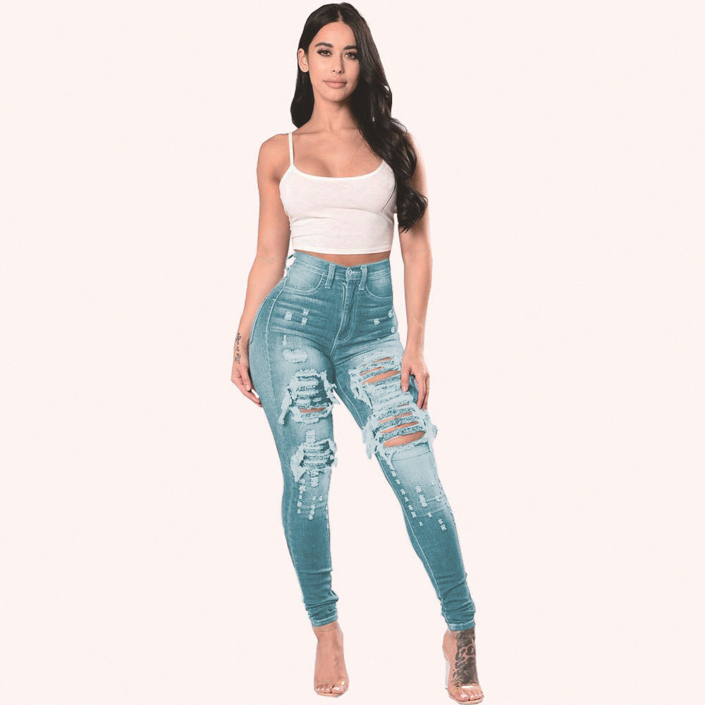 Women's Ripped Denim Skinny Trousers Special Offer Jeans