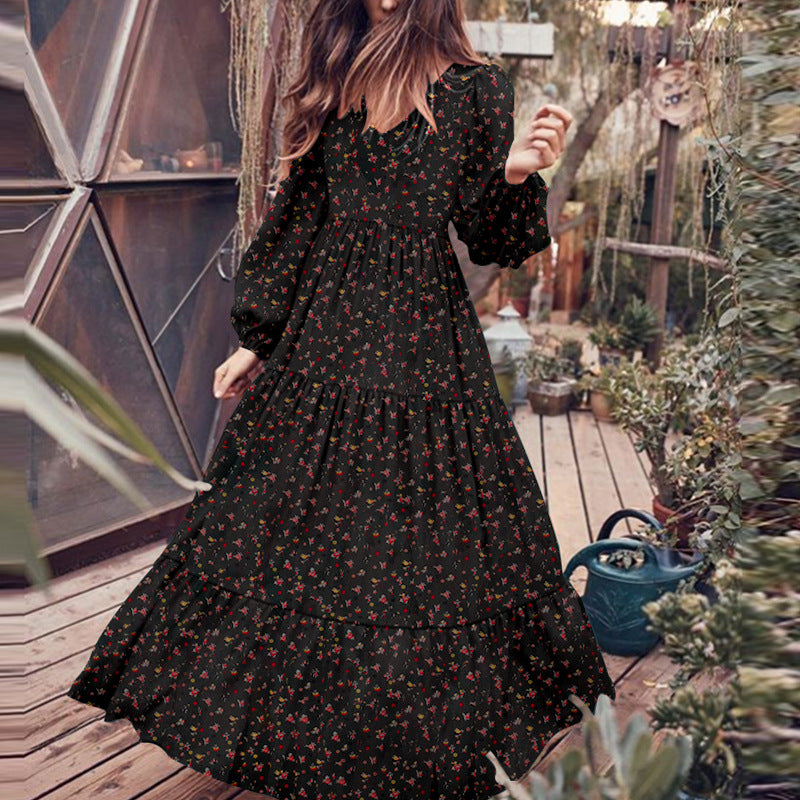 Women's Casual Elegant Chiffon Pullover V-neck Swing Dresses