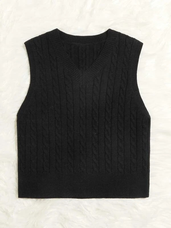 Women's Knitted Waistcoat Pullover V-neck Sleeveless Vests