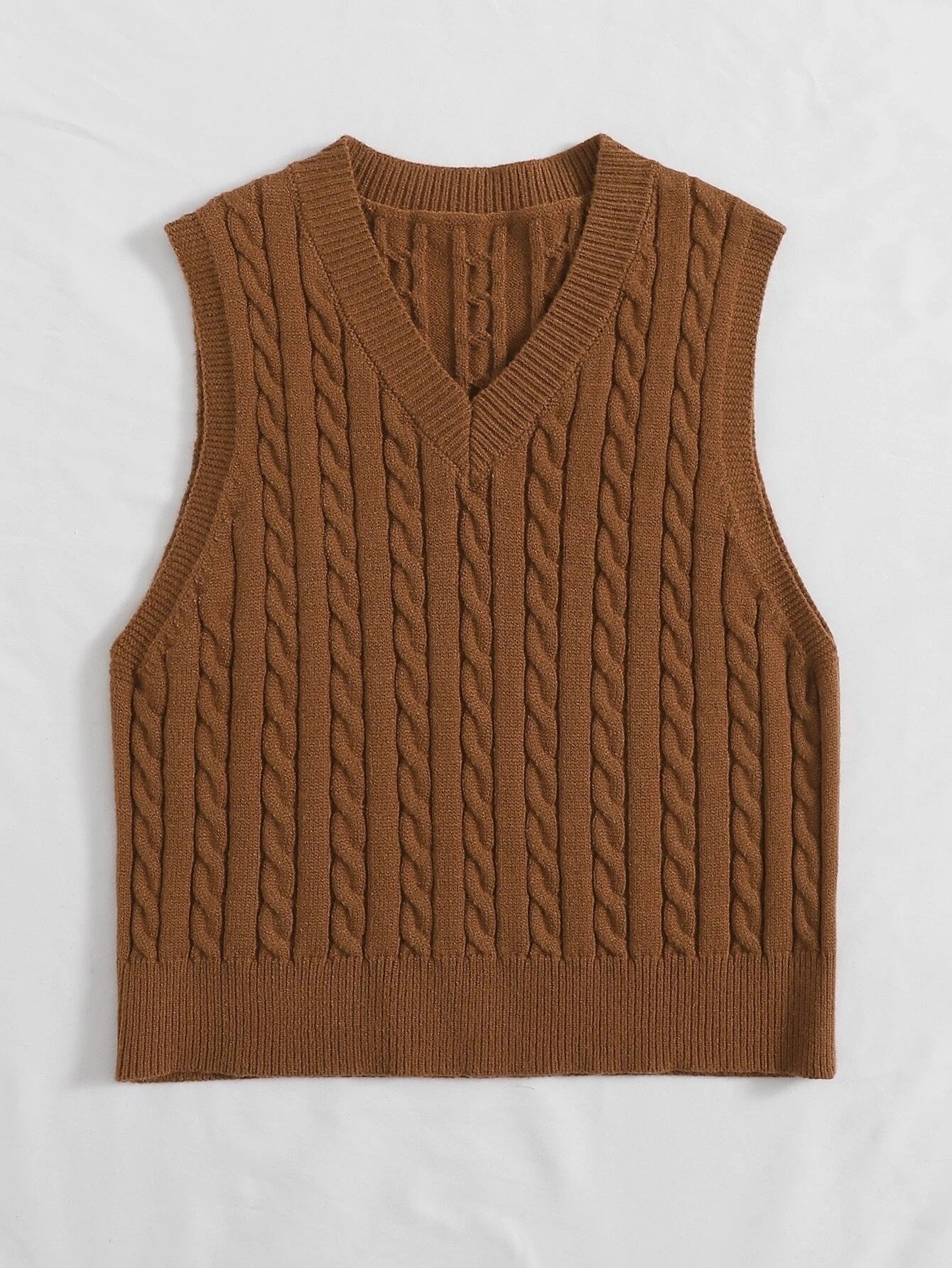 Women's Knitted Waistcoat Pullover V-neck Sleeveless Vests