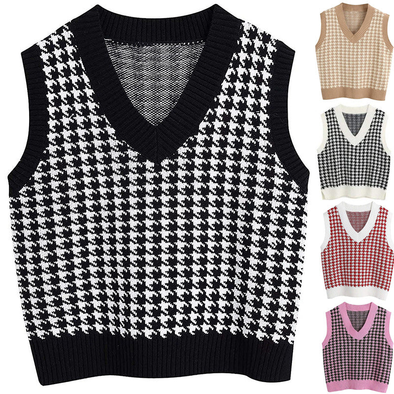 New Women's Knitted V-neck Sleeveless Pullover Vests