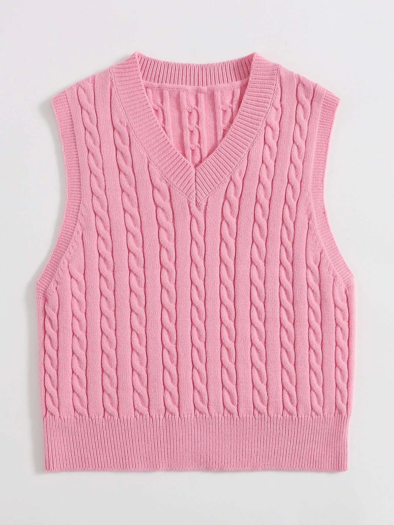 Women's Knitted Waistcoat Pullover V-neck Sleeveless Vests