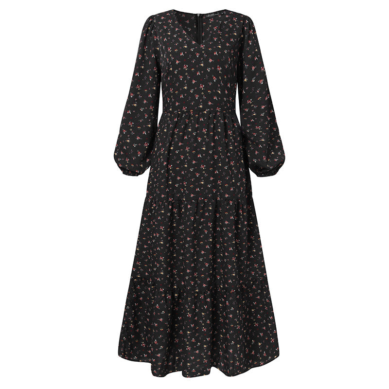 Women's Casual Elegant Chiffon Pullover V-neck Swing Dresses