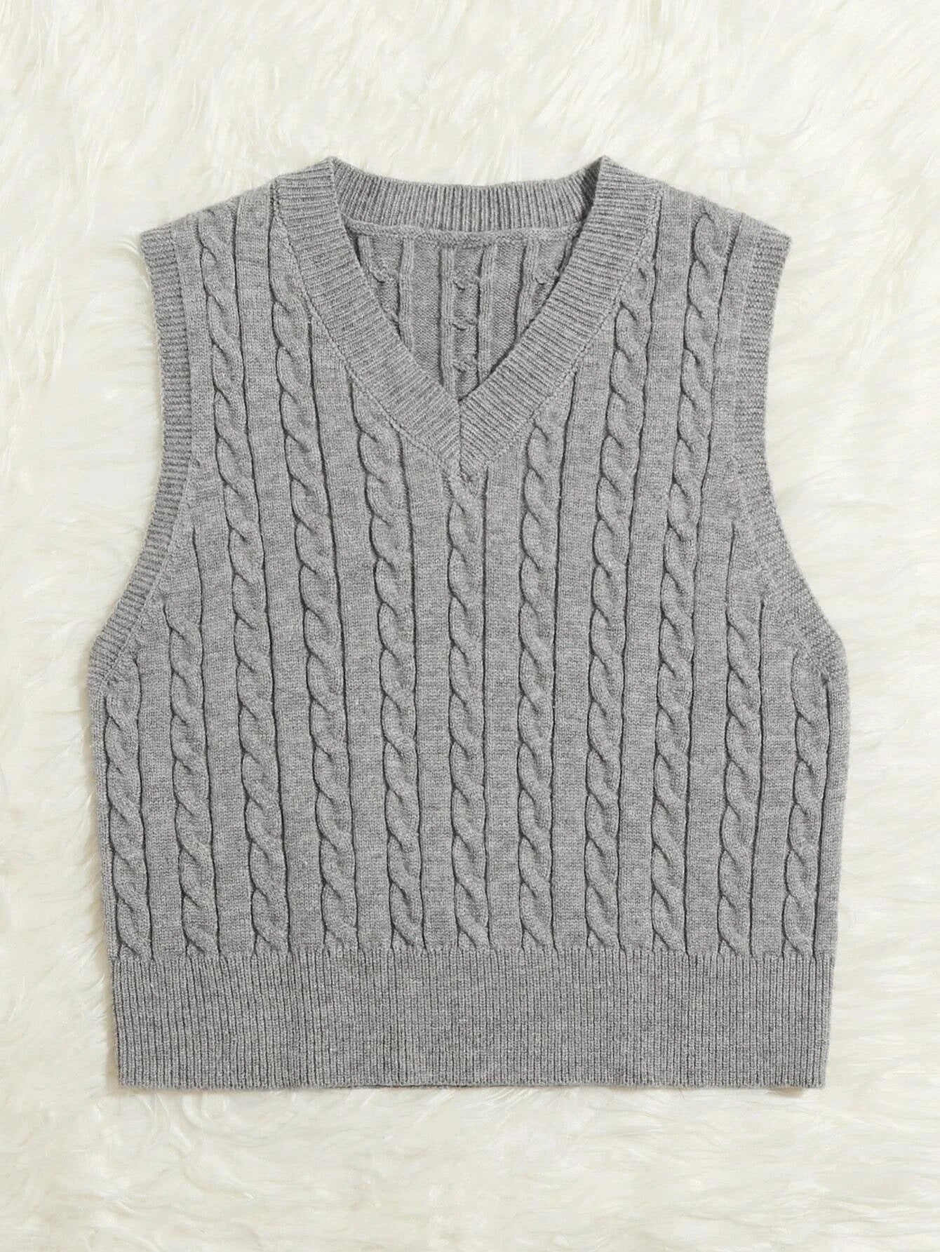 Women's Knitted Waistcoat Pullover V-neck Sleeveless Vests