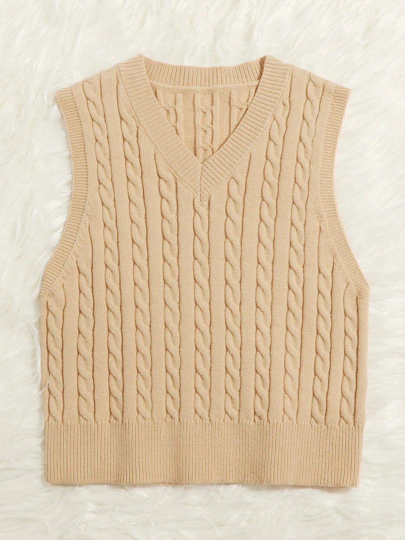 Women's Knitted Waistcoat Pullover V-neck Sleeveless Vests