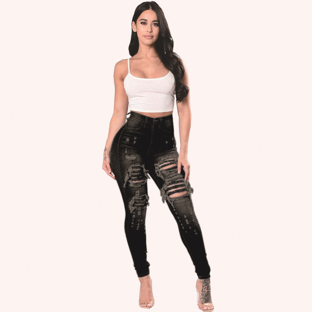 Women's Ripped Denim Skinny Trousers Special Offer Jeans