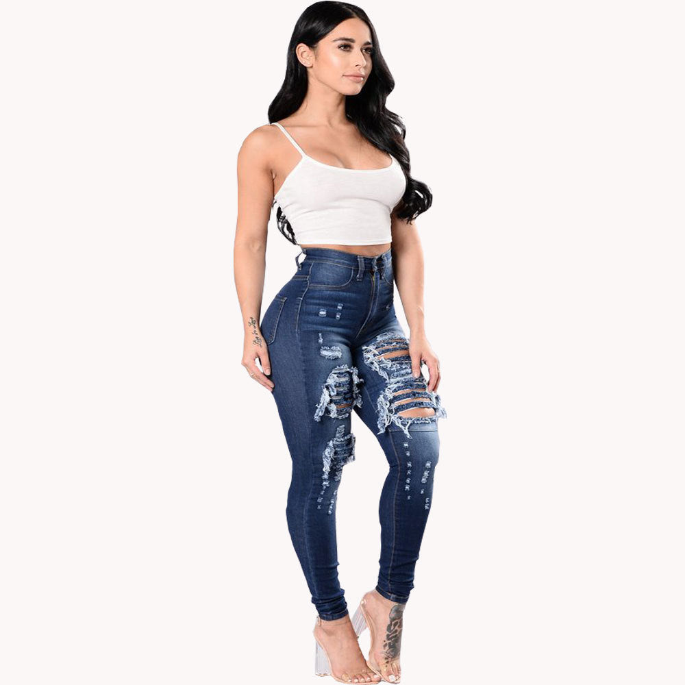 Women's Ripped Denim Skinny Trousers Special Offer Jeans