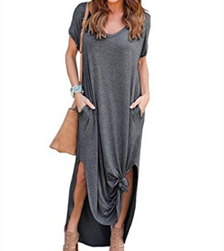 Pretty Attractive Long Dress Pocket Split Dresses