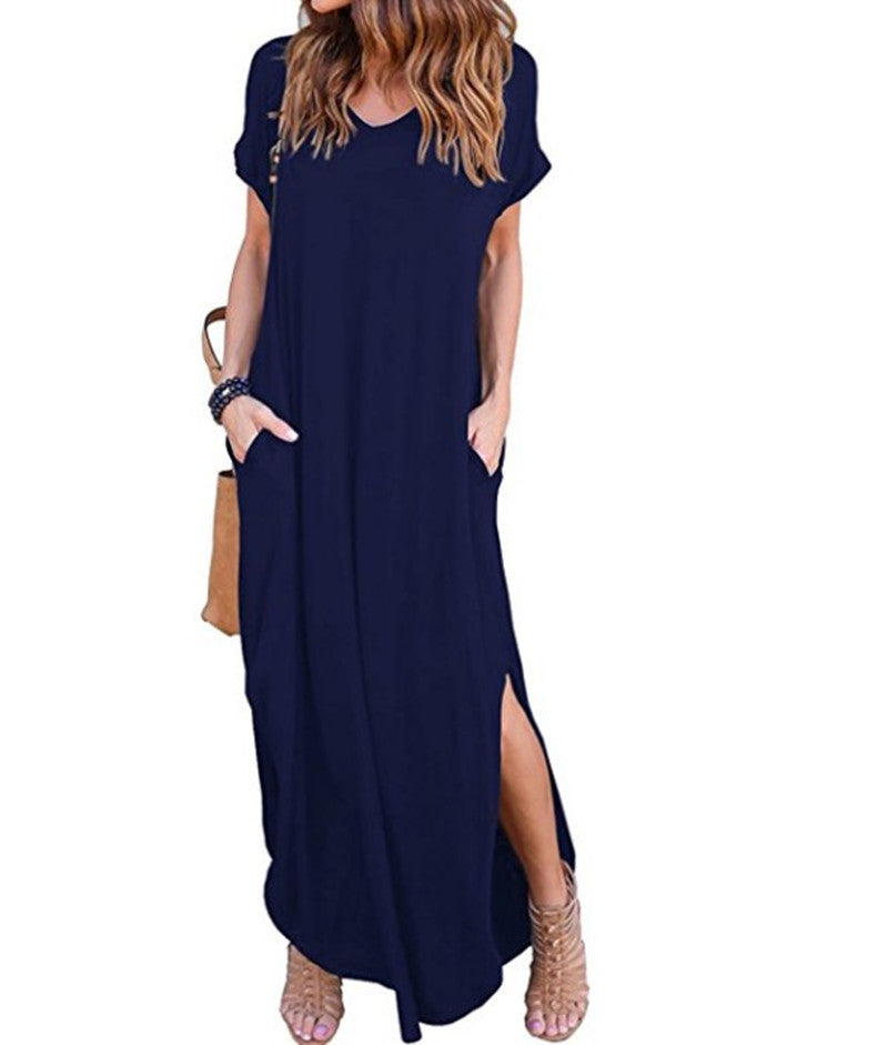 Pretty Attractive Long Dress Pocket Split Dresses