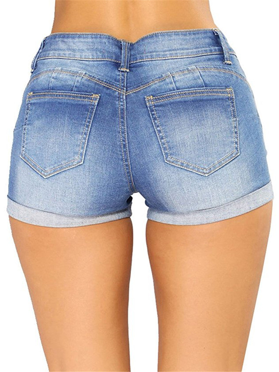 Women's Summer Denim Flanging Hot Tide Pants