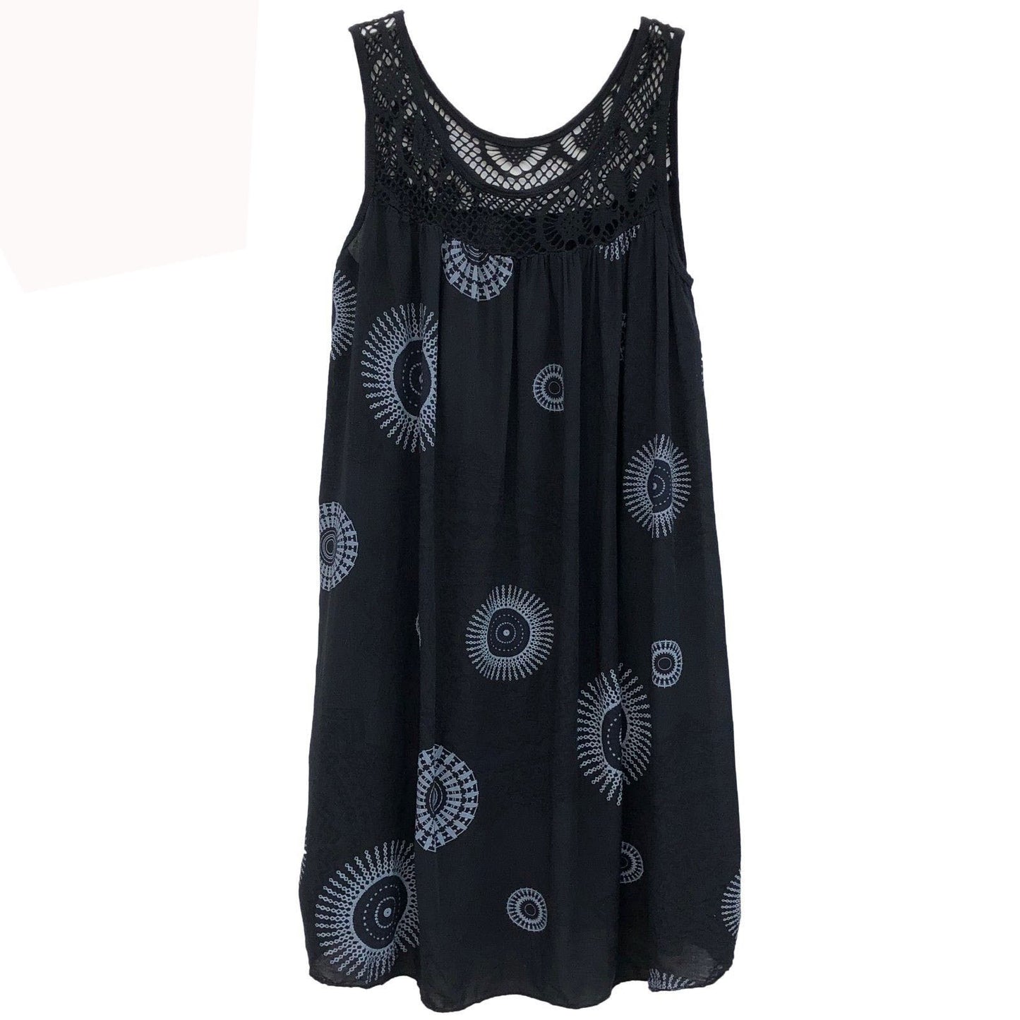 Women's Lace Print Sleeveless Swing Loose Sexy Dresses