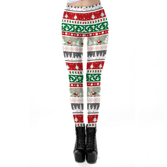 Women's Christmas Festival Digital Printing Trousers Leggings