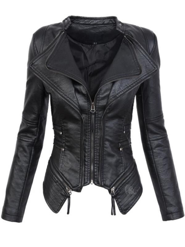 Beautiful Good Quality Leather Zipper Stitching Jackets